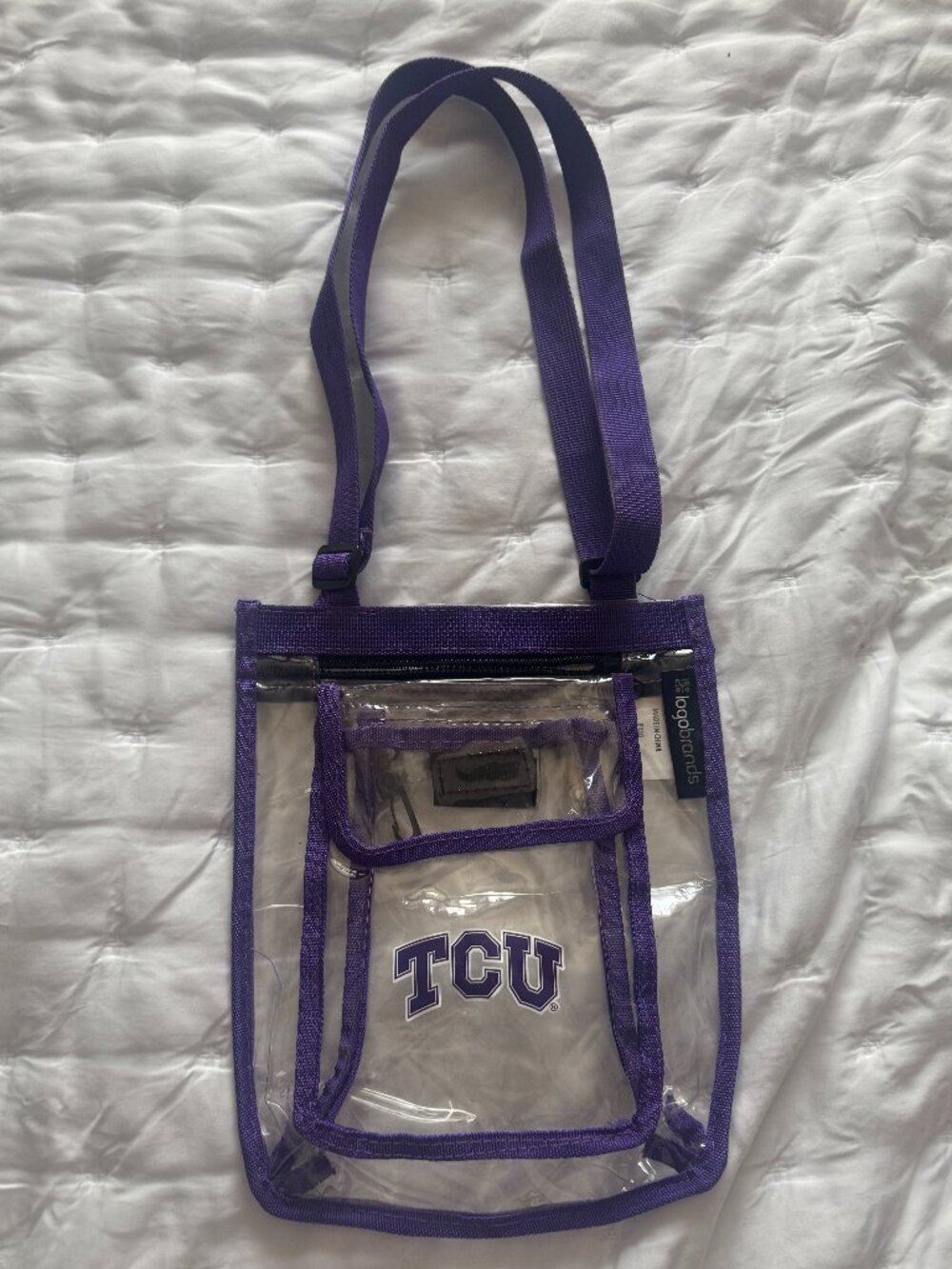 TCU Horned Frogs Clear Stadium Crossbody Bag Purple Logo Brands NCAA Game Day